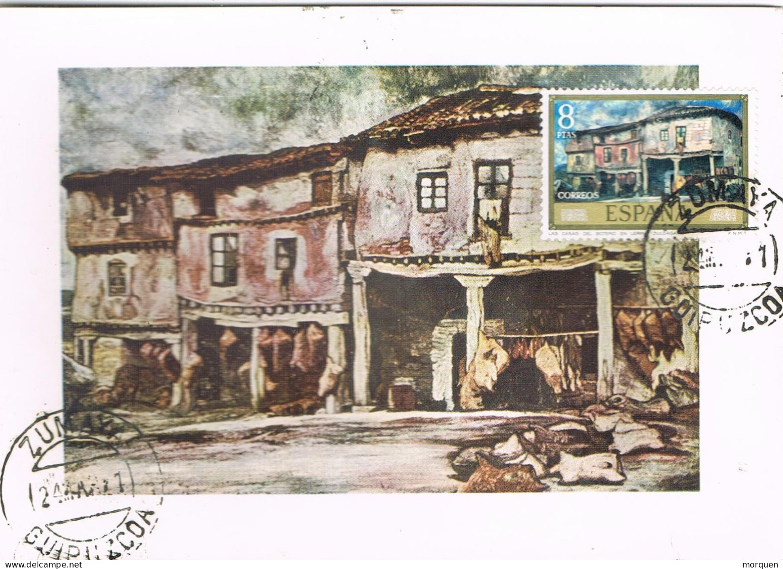 51630. Tarjeta Maxima ZUMAYA (Guipuzcoa)  1971. Vista Casas Botero De Lerma En ZULOAGA - Tarjetas Máxima