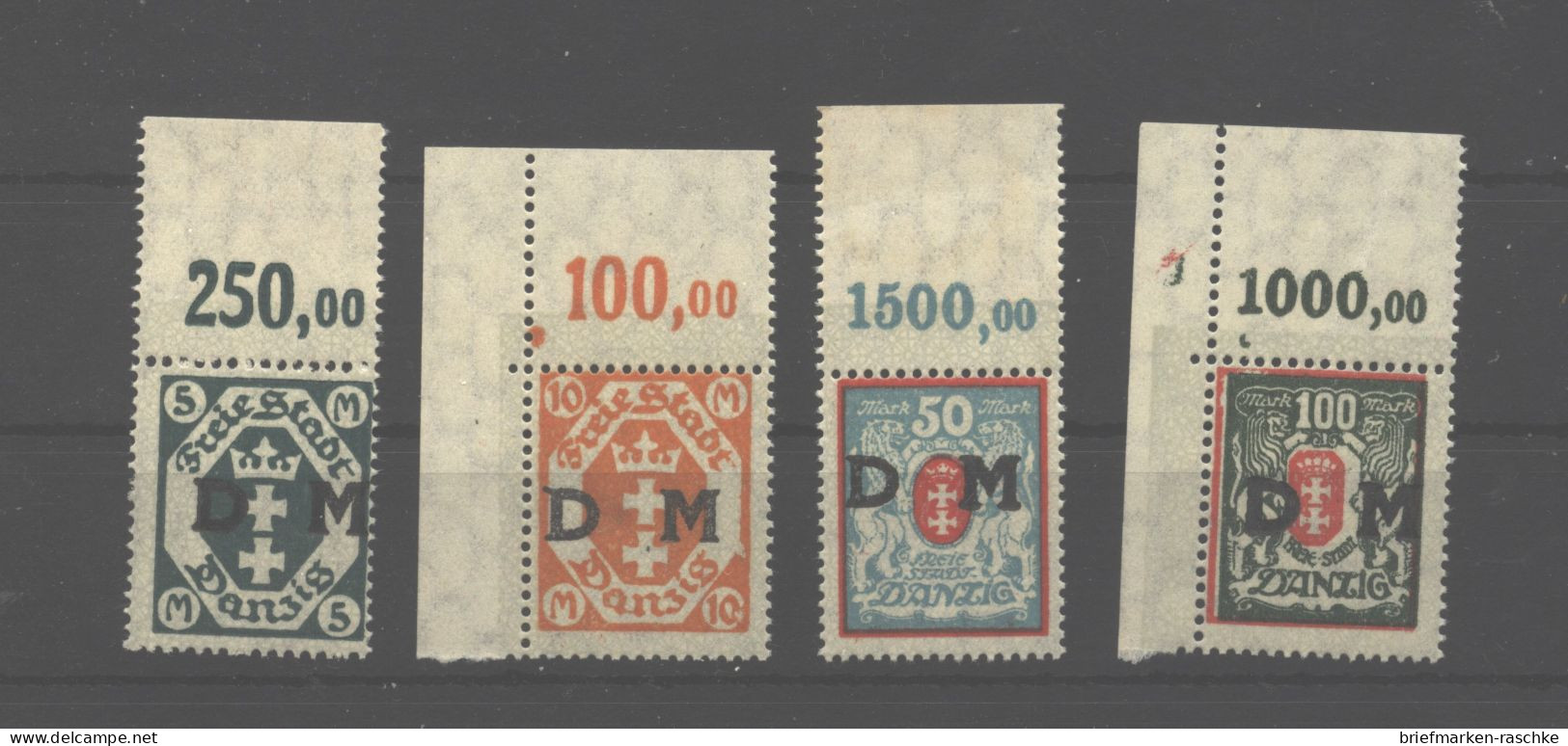 Danzig,Dienst,30/34 X,xx,OR (4 Werte) - Dienstzegels