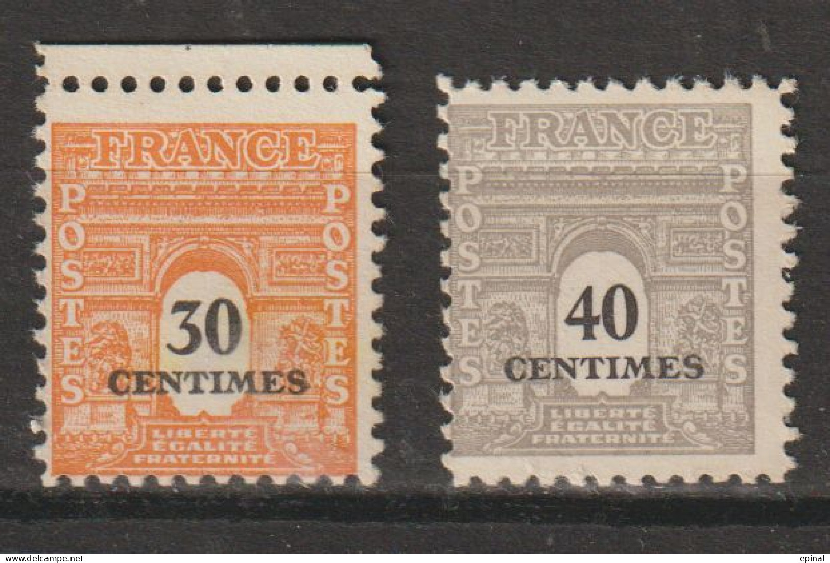 FRANCE : N° 702 Et 703 ** (Type Arc De Triomphe) - PRIX FIXE - - 1944-45 Arco Del Triunfo