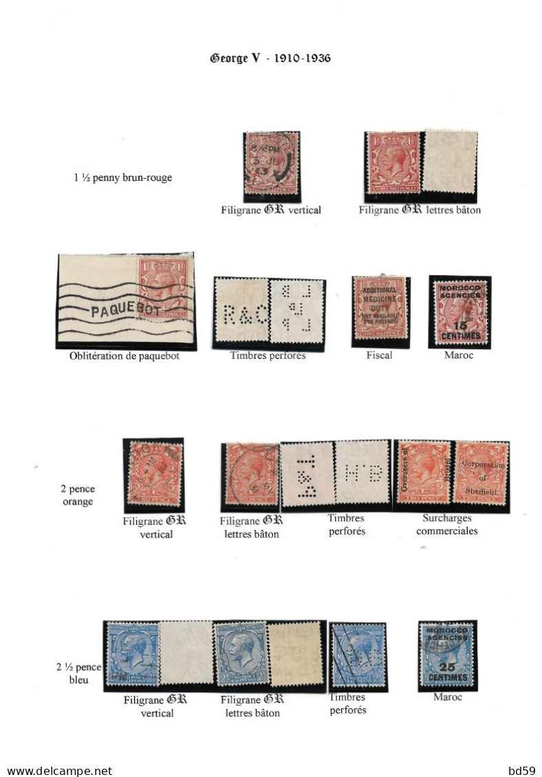 KINGS of BRITAIN, les quatre ROIS du ROYAUME-UNI, 15 scans et liste à examiner -En attendant les timbres du cinquième...