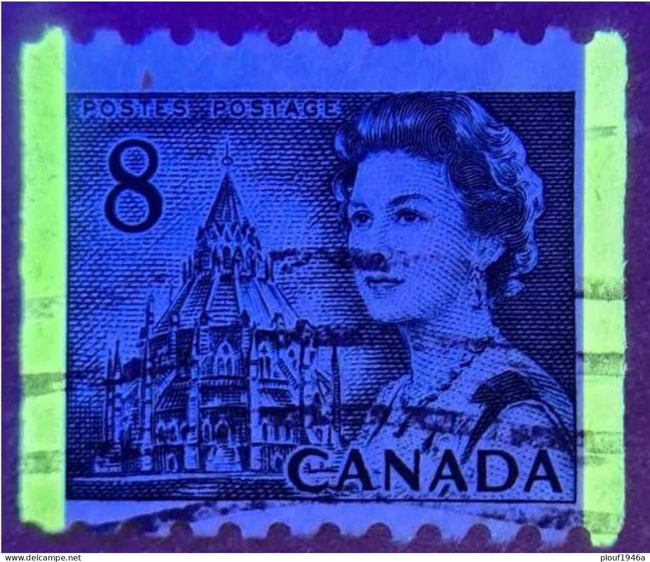 Pays :  84,1 (Canada : Dominion)  Yvert Et Tellier N° :   470 D (o) 2 Bandes Fluorescentes - Coil Stamps