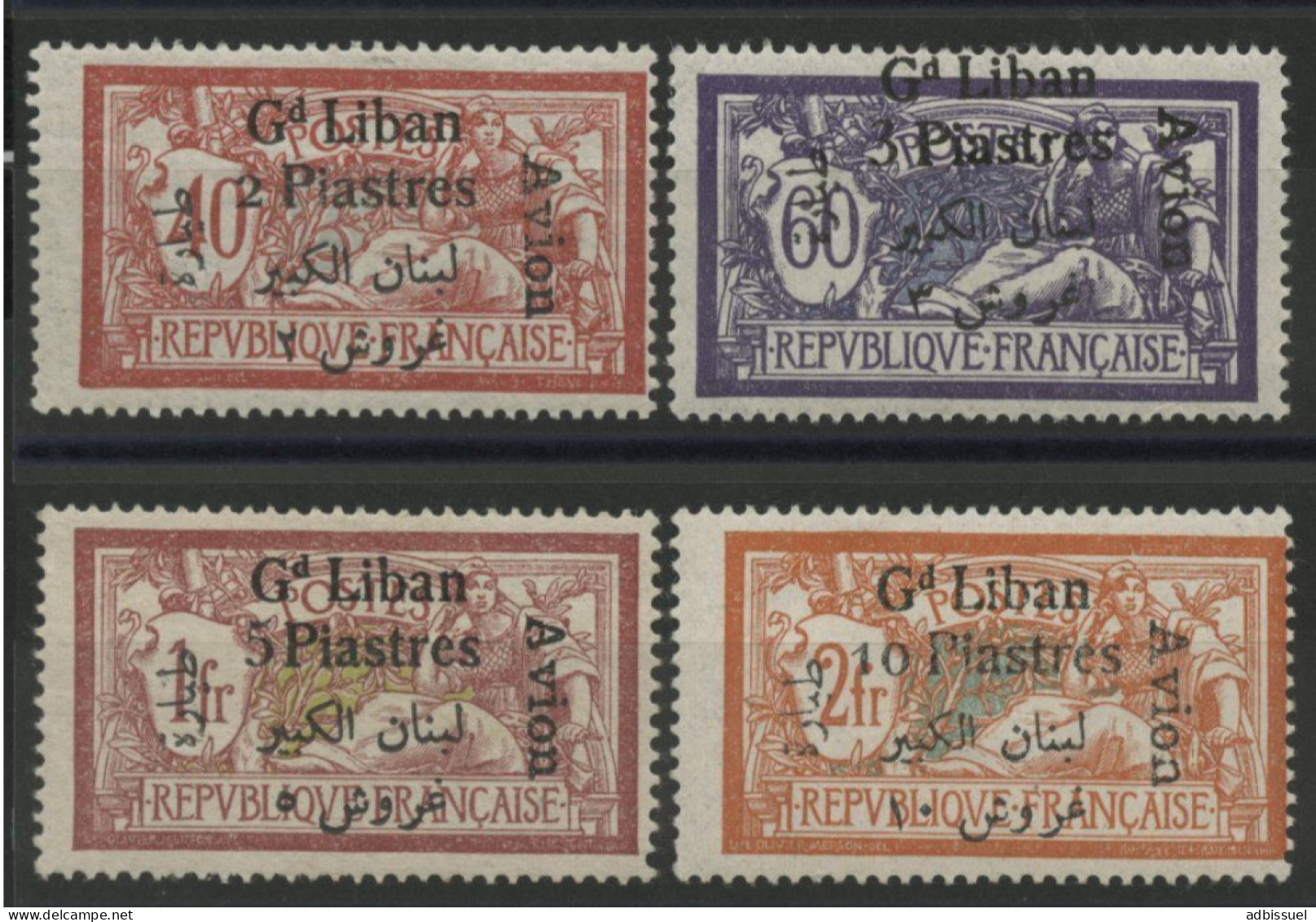 GRAND LIBAN POSTE AERIENNE N° 5 à 8 COTE 68 € Neufs * (MH). Série Complète. TB - Posta Aerea