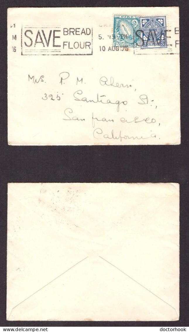 IRELAND   Scott # 111 & 117 On COVER W/SLOGAN CANCEL To U.S.A. (10/AUG/1946)---OS-748 - Lettres & Documents