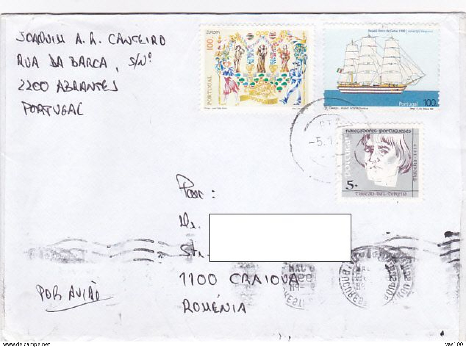 EUROPA- FESTIVALS, SHIP, TRISTAO VAZ TEIXEIRA, STAMPS ON COVER, 1999, PORTUGAL - Covers & Documents