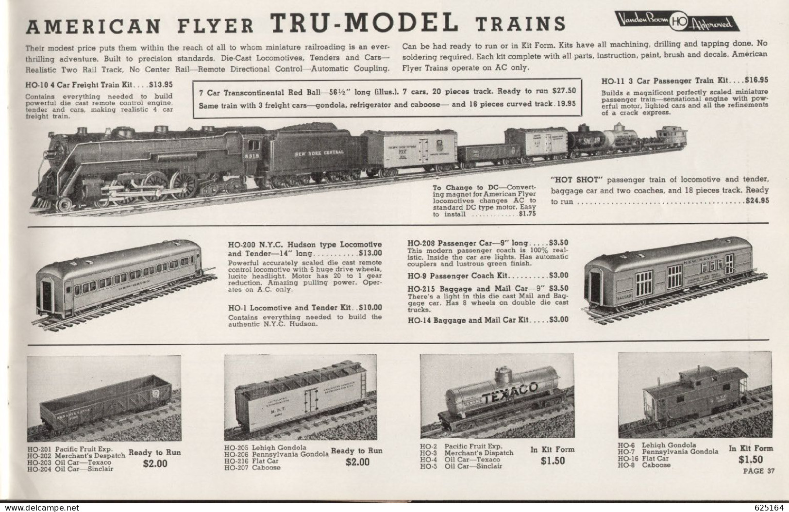 Catalogue Vanden Boom MiniTrain 1940 O HO Scale All Metal Katalog - Englisch