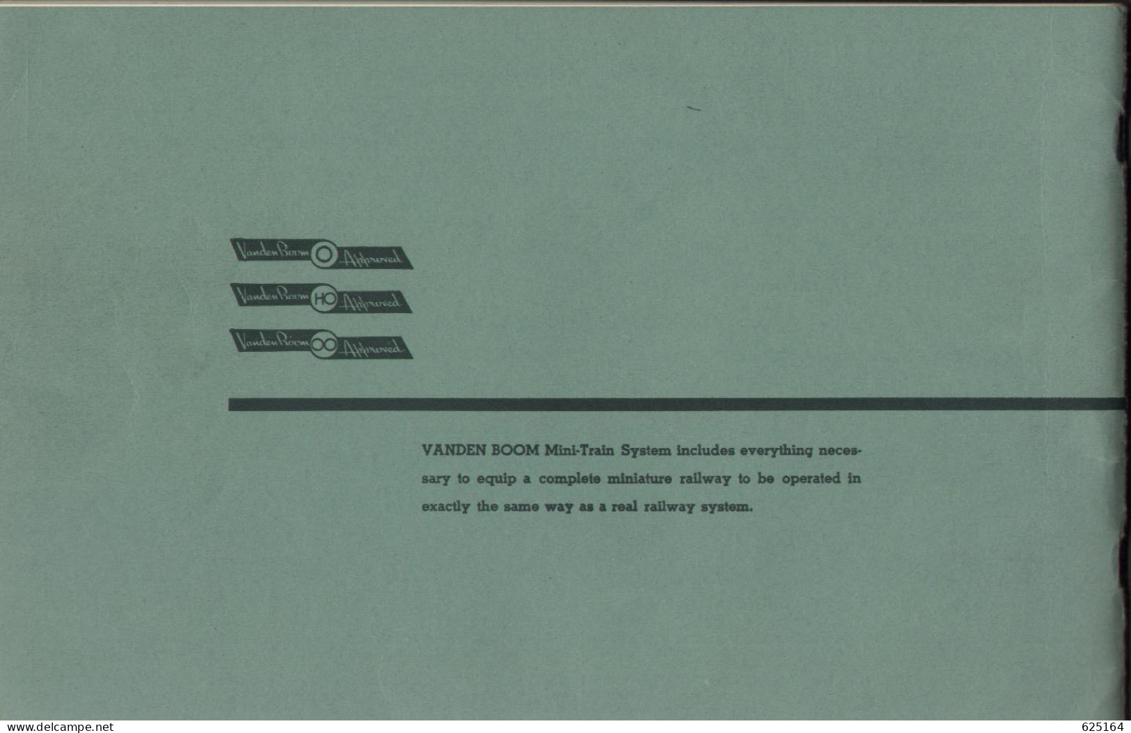 Catalogue Vanden Boom MiniTrain 1940 O HO Scale All Metal Katalog - Inglés