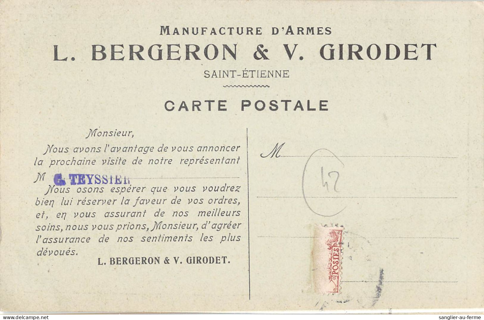 CPA 42 SAINT ETIENNE / MANUFACTURE D'ARMES / L.BERGERON ET V.GIRODET - Saint Etienne