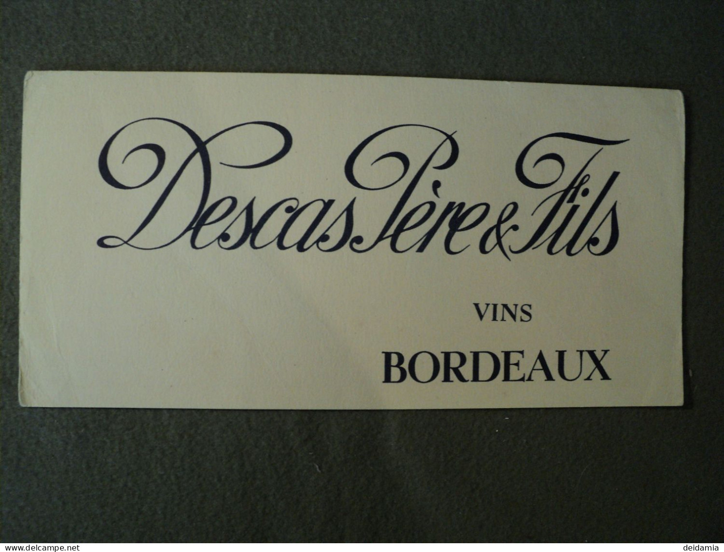 BUVARD DESCAS PERE ET FILS. ANNEES 60 ? VINS BORDEAUX - Liqueur & Bière