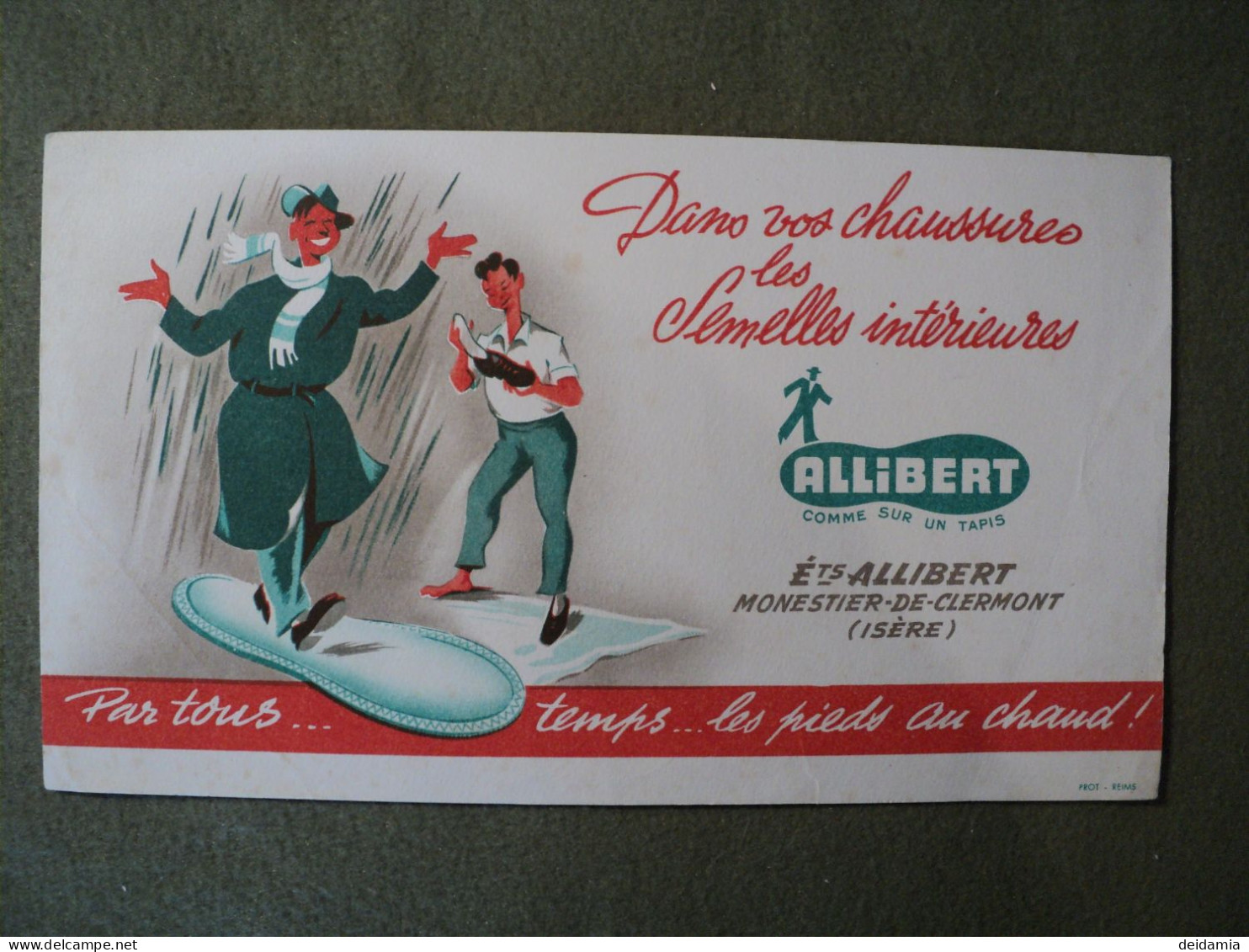 BUVARD SEMELLES ALLIBERT. ANNEES 1955 / 60. MONESTIER DE CLERMONT. ISERE. 38 - Chaussures
