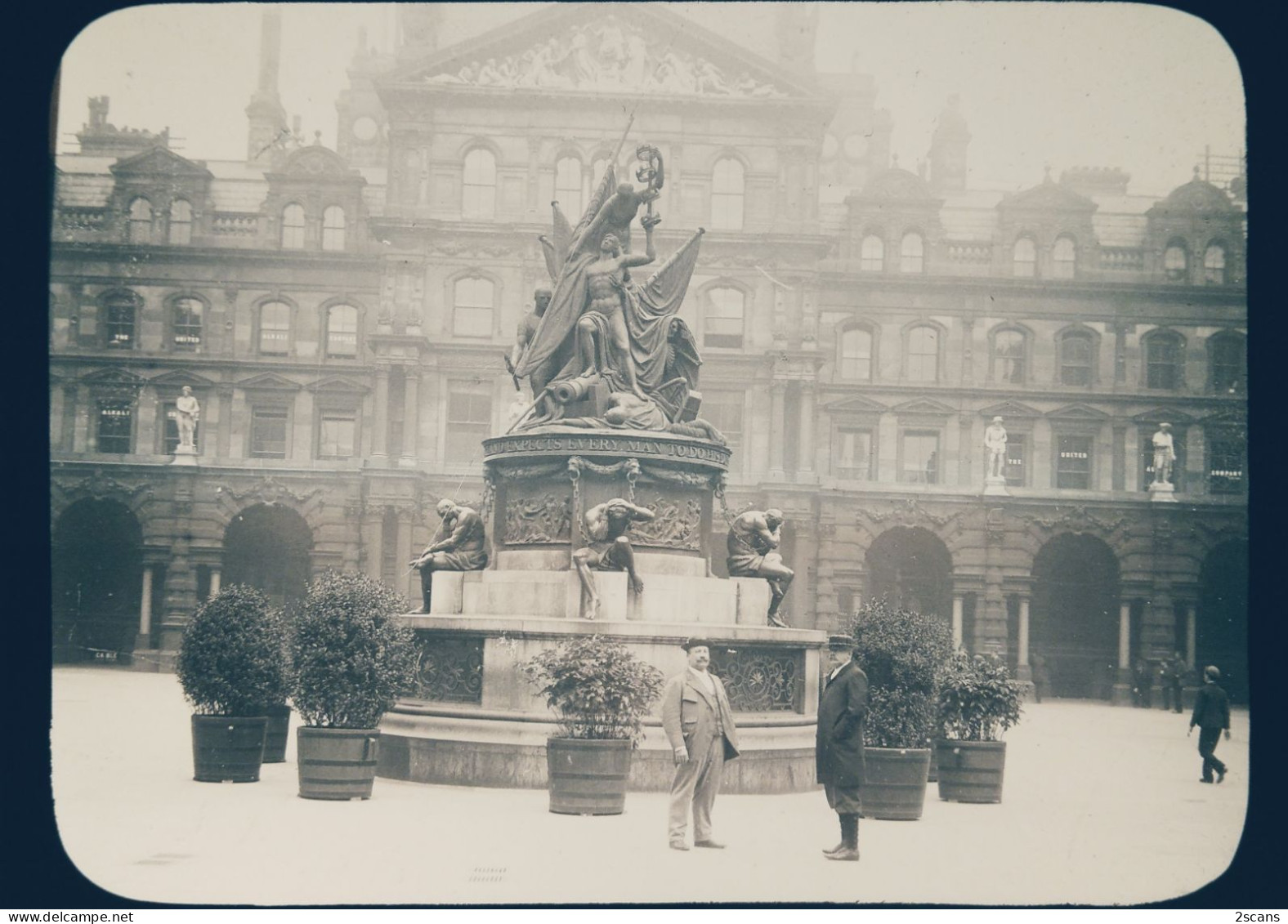 Angleterre - LIVERPOOL - Plaque De Verre Ancienne (vers 1905) - Place De La Bourse - Nelson Monument - Exchange - Liverpool