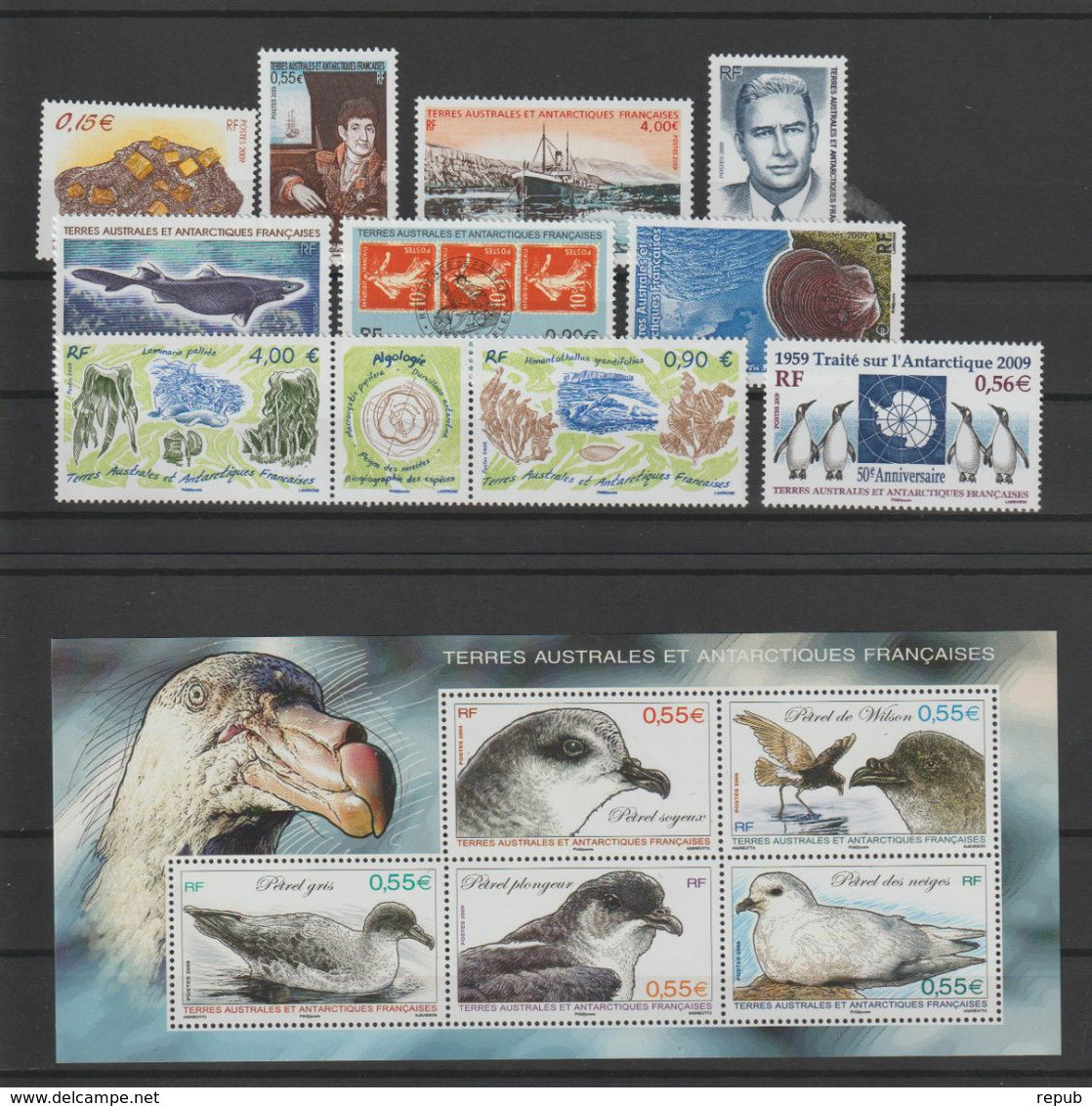 TAAF Année Complète 2009 Sans Carnet De Voyage 521 à 534 Et 551 ** MNH - Volledig Jaar