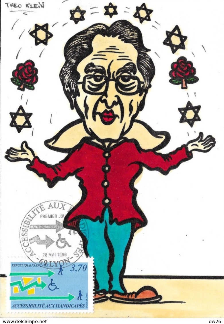 Illustration Théo Klein (tirage Limité) Caricature Etoiles De David Et Roses Du Parti Socialiste 1988 - Satiriques