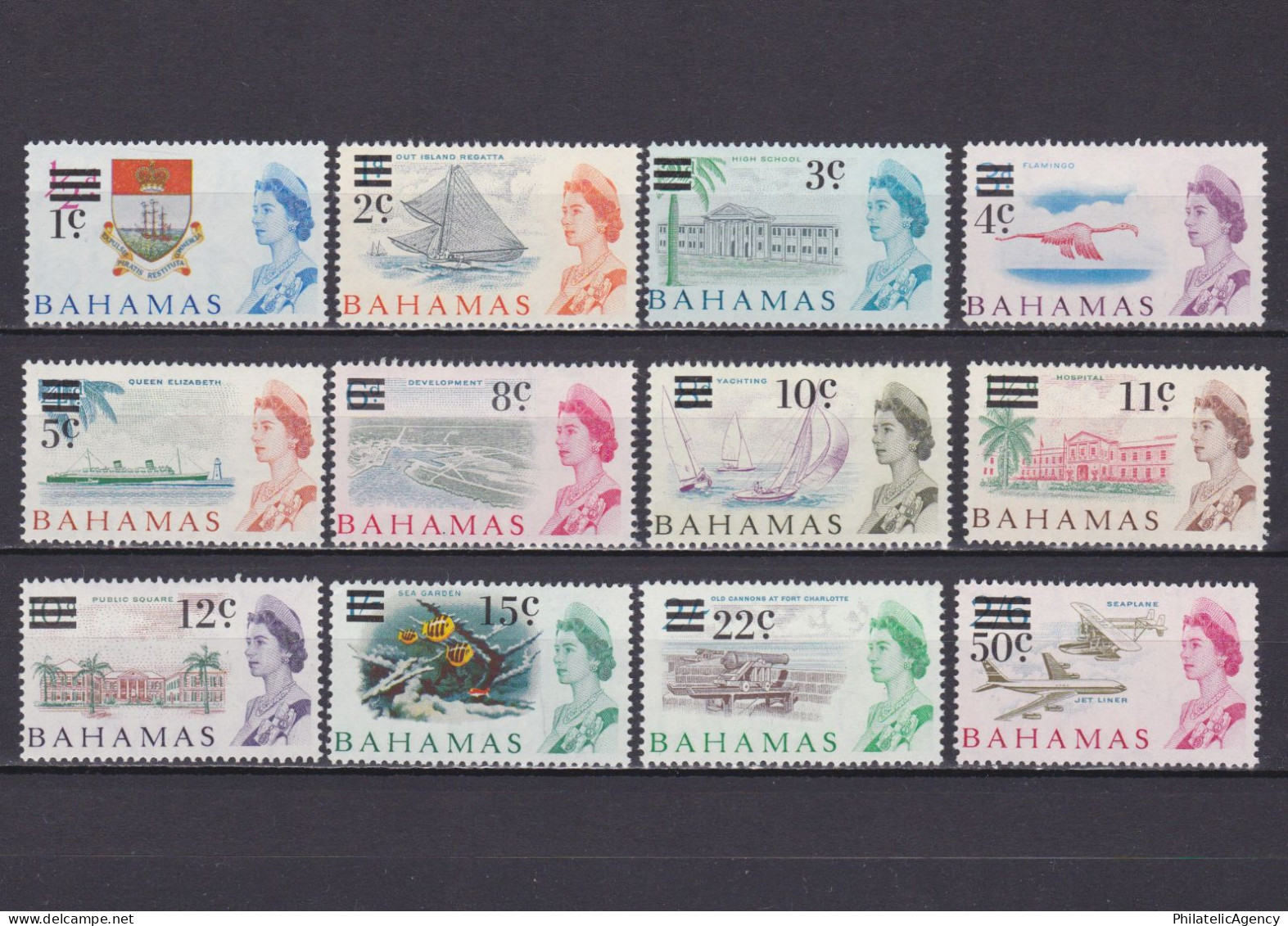 BAHAMAS 1966, SG #373-384, Short Set, Planes, Ships, Birds, MH - 1963-1973 Autonomía Interna