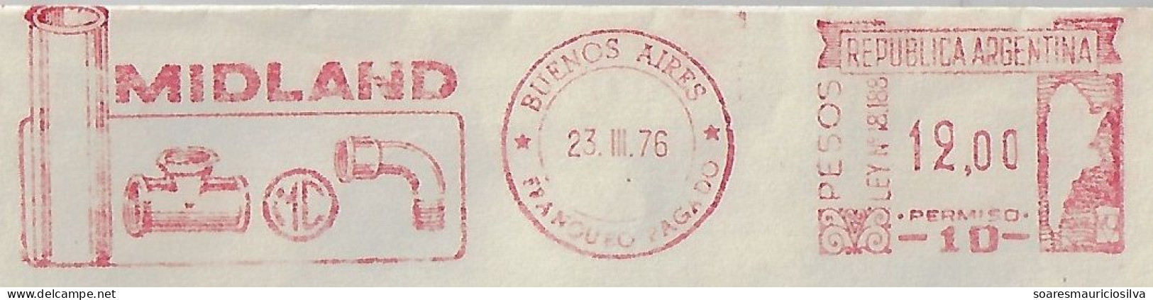 Argentina 1976 Cover From Buenos Aires Meter Stamp Hasler F66/F88 Slogan Midland tube & Fitting Sorting Mark Telefunken - Brieven En Documenten