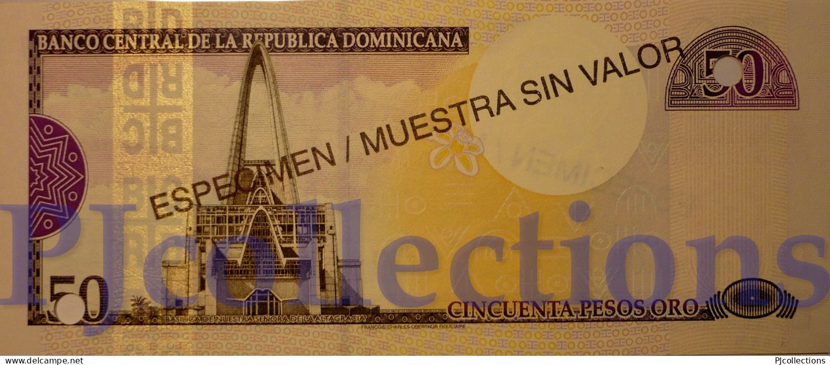 DOMINICAN REPUBLIC 50 PESOS ORO 2000 PICK 161s SPECIMEN UNC NUMBER "0479" - Dominicana