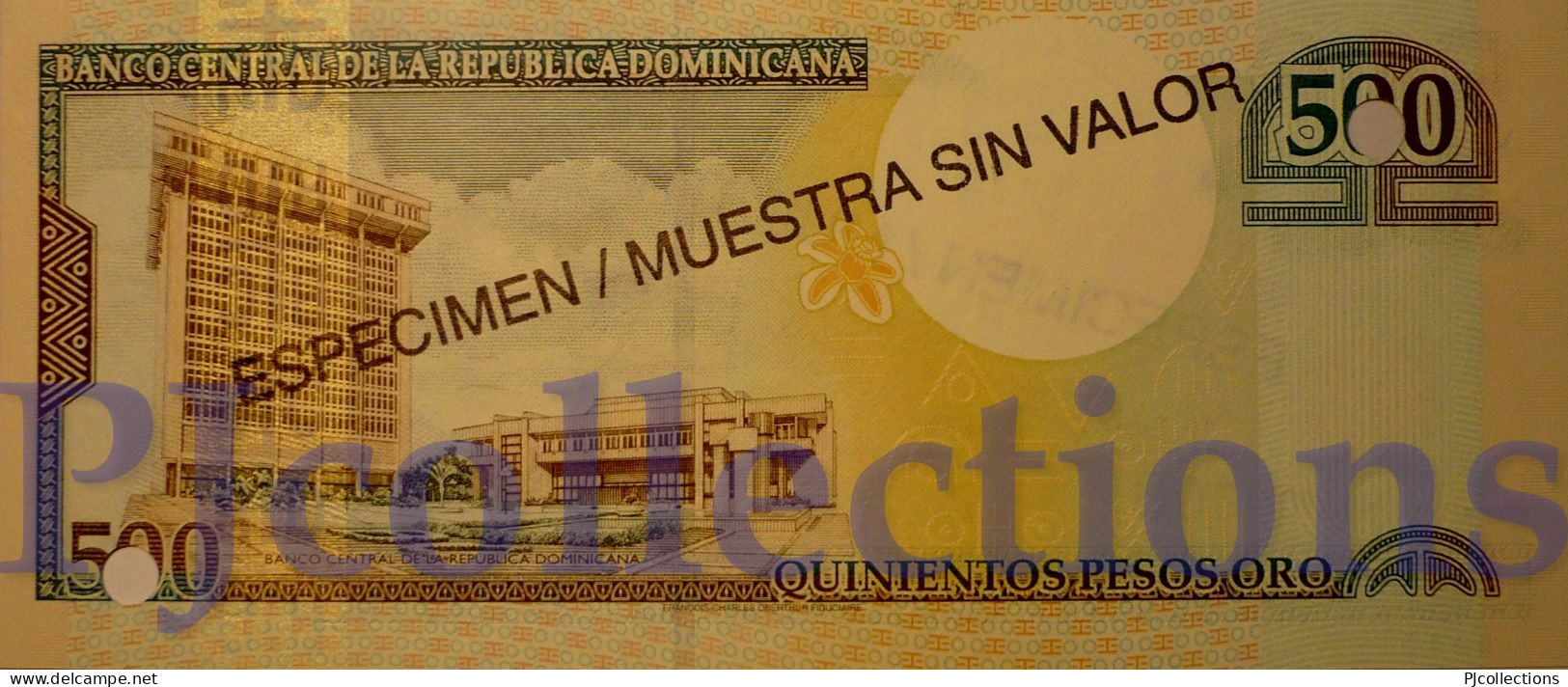 DOMINICAN REPUBLIC 500 PESOS ORO 2000 PICK 162s SPECIMEN UNC NUMBER "0415" - Dominikanische Rep.