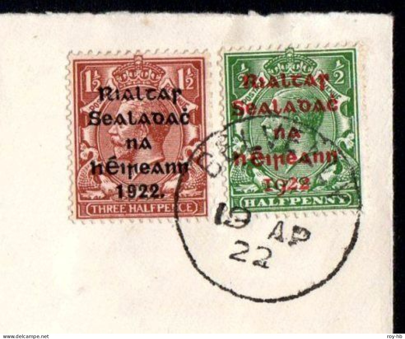 1922 ½d With Red Overprint Used On Cover With Thom 1½d Black To Make Up The Correct 2d Rate On A Cover To Yorkshire - Brieven En Documenten
