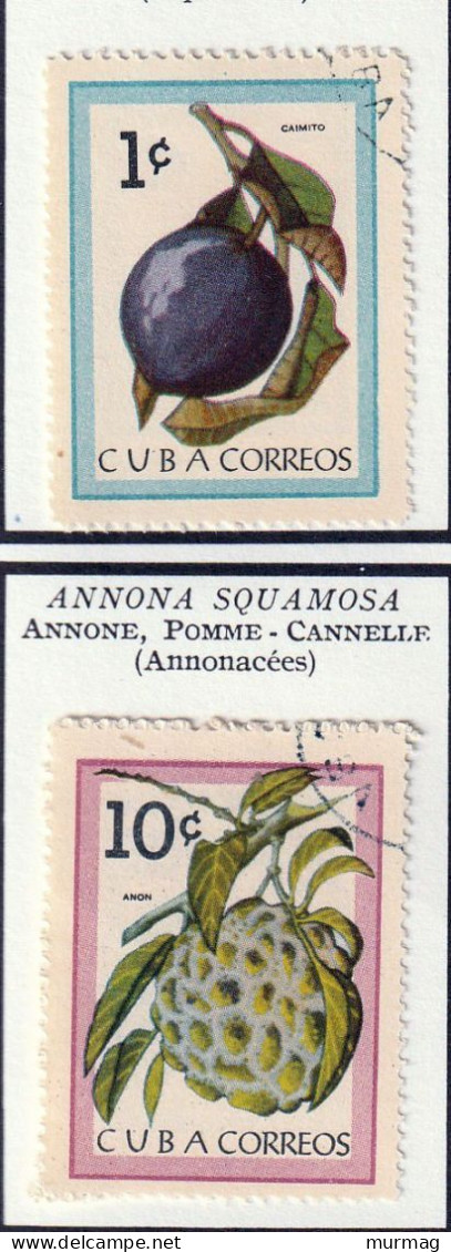 CUBA - Fruits, Caïmite, Annone, Pome De Cajou, Mangue - Y&T N° 681-685 - 1963 - Oblitérés - Usati