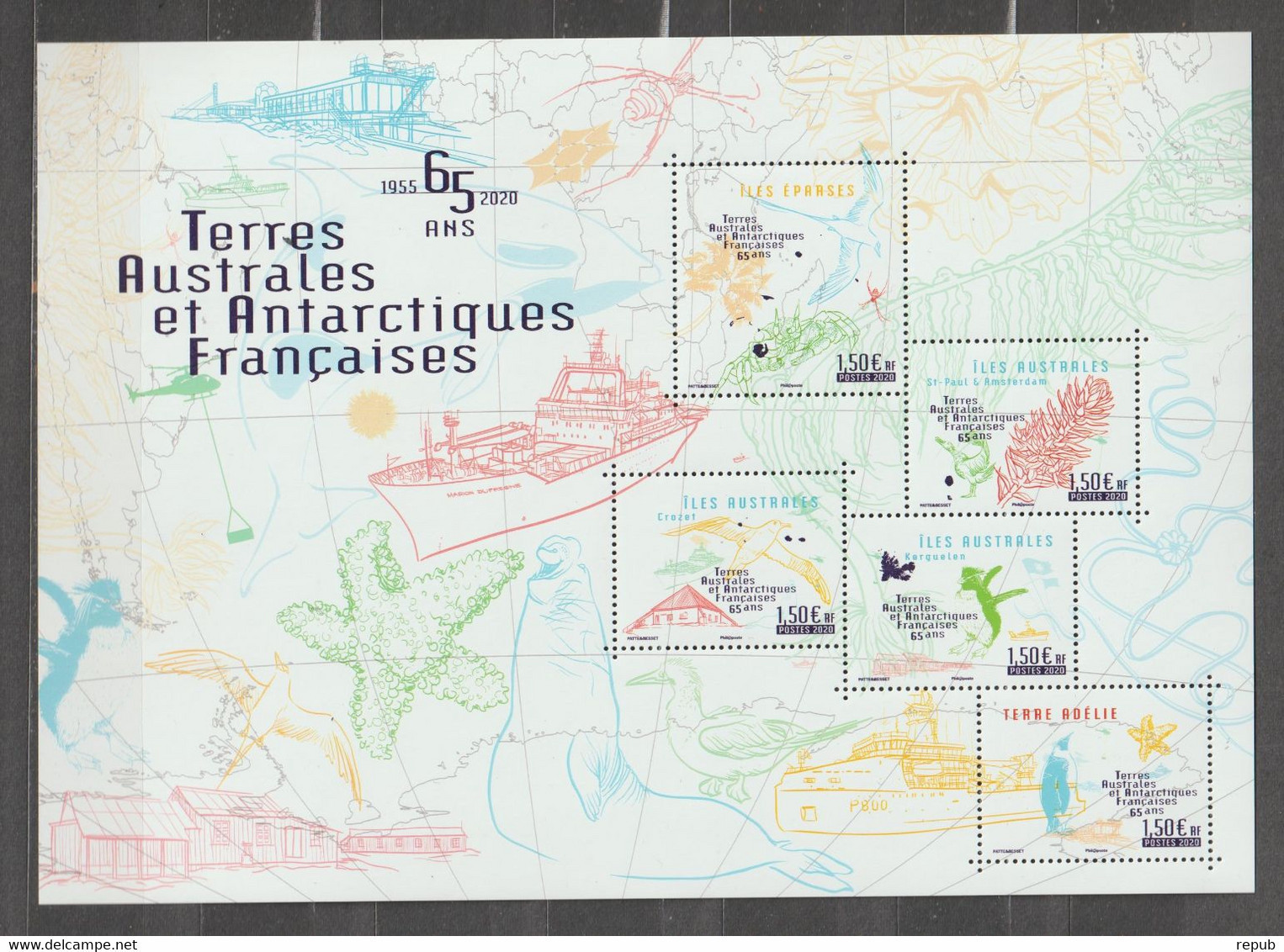 TAAF Année Complète 2020 Du 912 à 957 ** MNH Sans Le Carnet Prestige 941-52 - Annate Complete