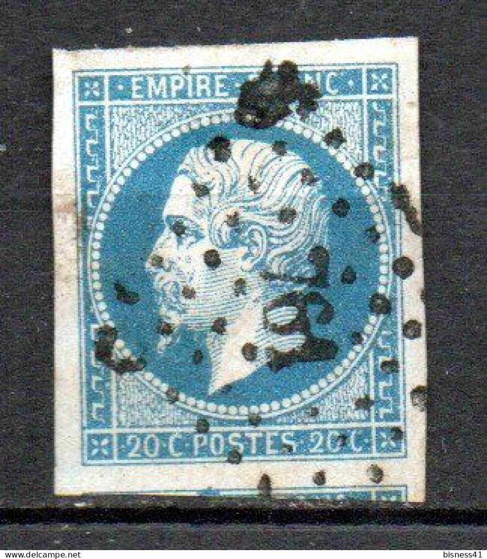 France Petits Chiffres PC 761 Chasseneuil N° 14 Napoléon III Bleu De France Cote : 80,00€ - 1853-1860 Napoléon III