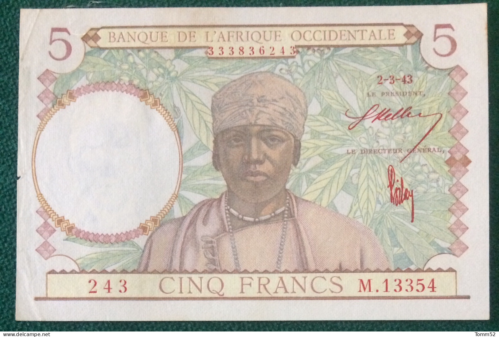 AFRICA OCCIDENTALE 5 Francs/ Red Color HIGH QUALITY - Other - Africa