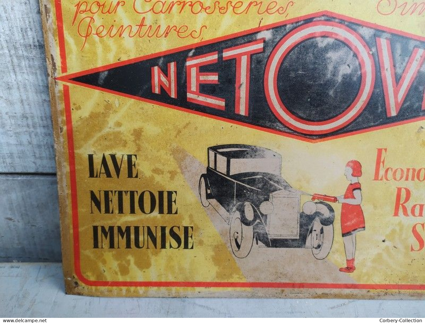 Ancienne Plaque Tôle Publicitaire Netovite Collection Automobile - Andere & Zonder Classificatie