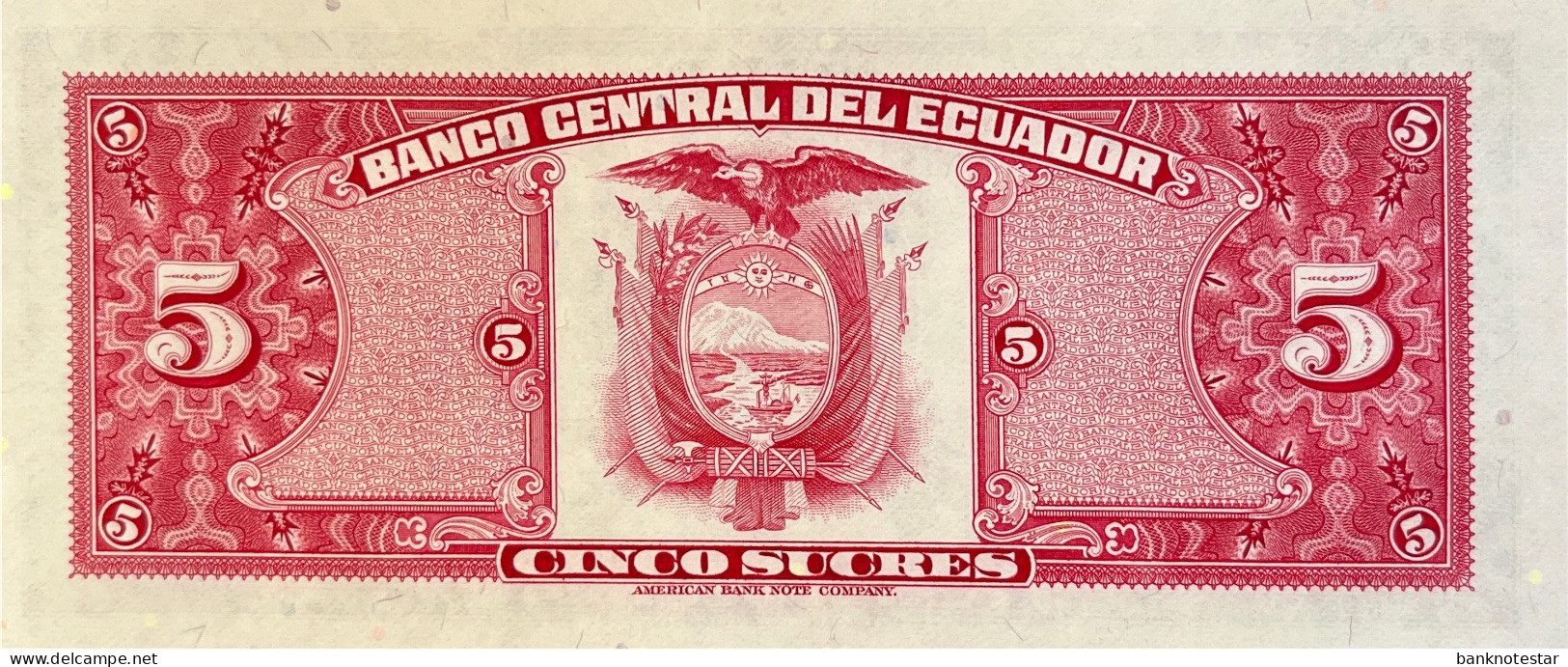 Ecuador 5 Sucres, P-113d (20.4.1983) - UNC - Serie HZ - Equateur