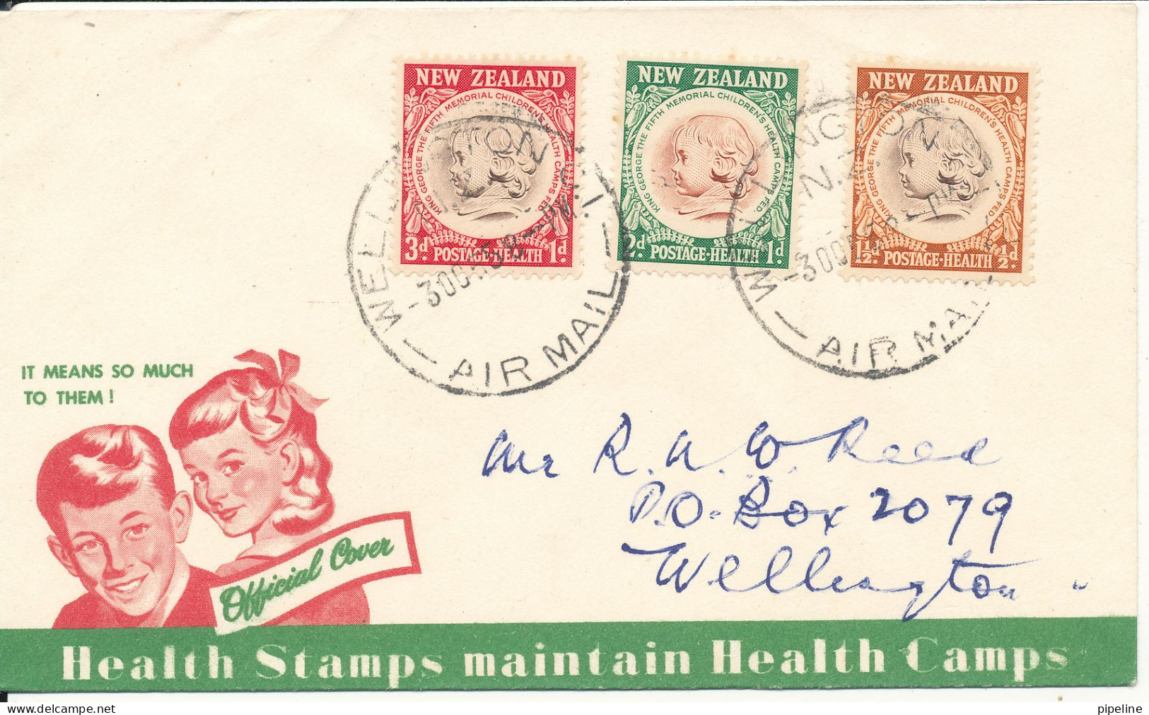 New Zealand FDC 3-10-1955 Health Stamps Complete Set Of 3 With Cachet - FDC