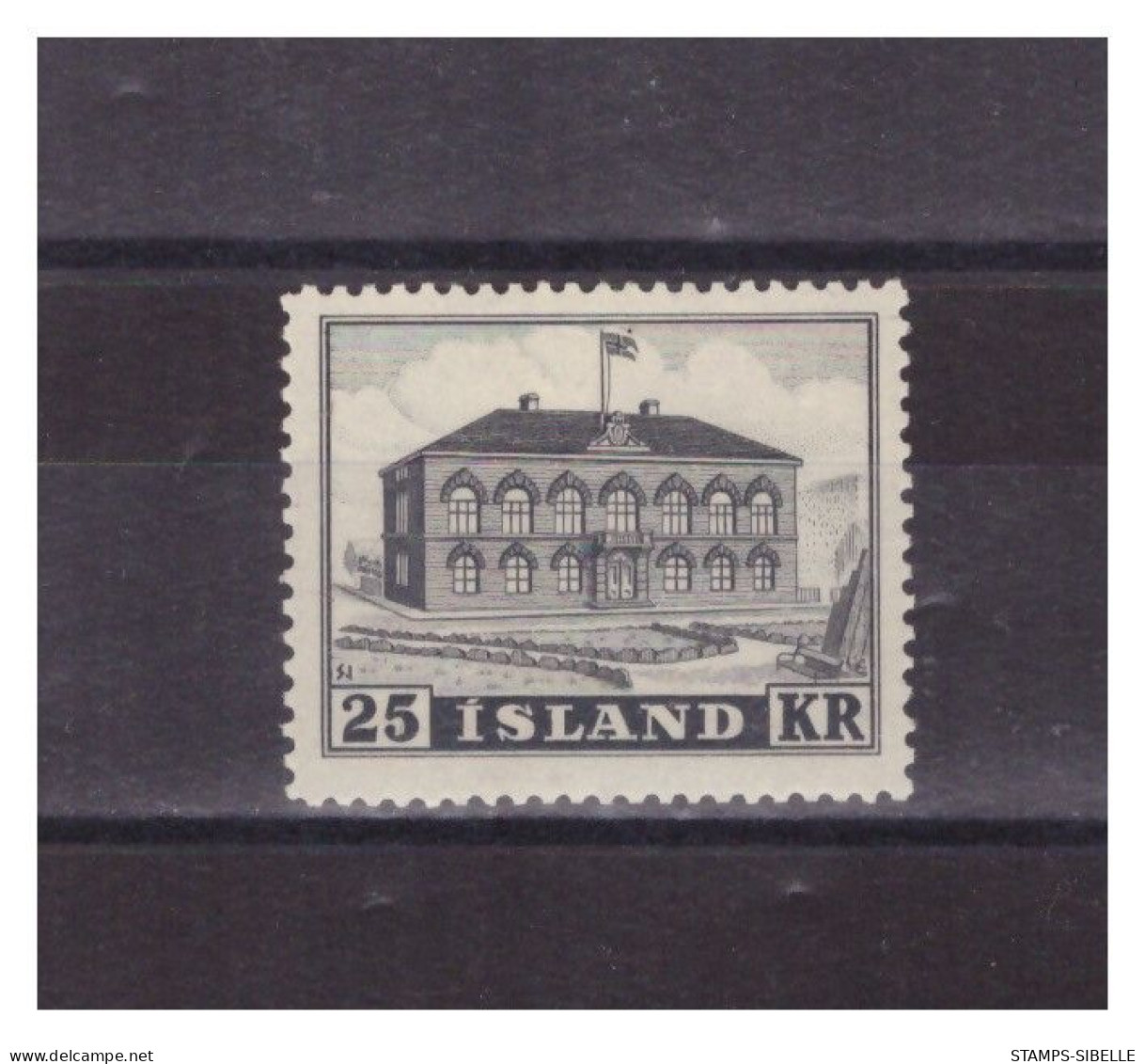 ISLANDE   . N° 238 . 25  K  NOIR SIGNE  CALVES  .  NEUF  . *  .SUPERBE  . - Neufs