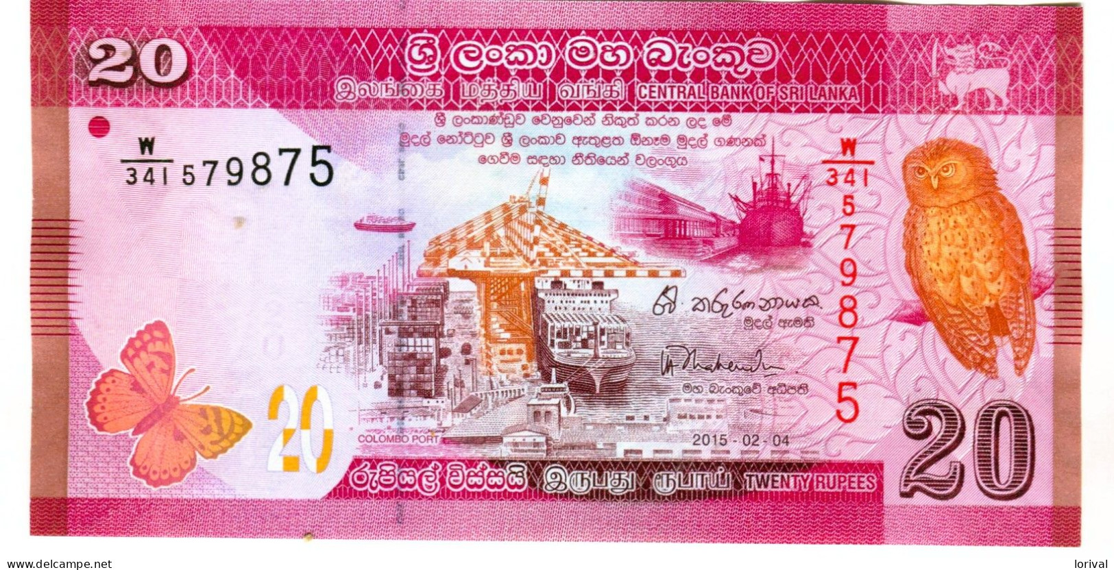 20 Roupies Neuf 3 Euros - Sri Lanka