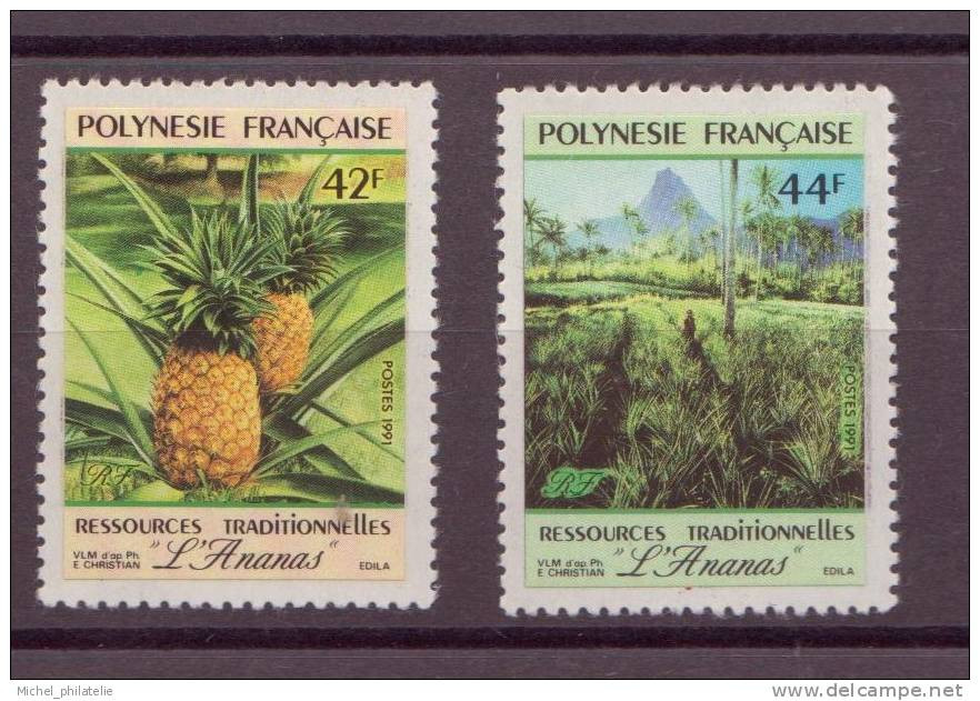 Polynésie - YT N° 374 à 375 ** - Neuf Sans Charnière - 1991 - Neufs