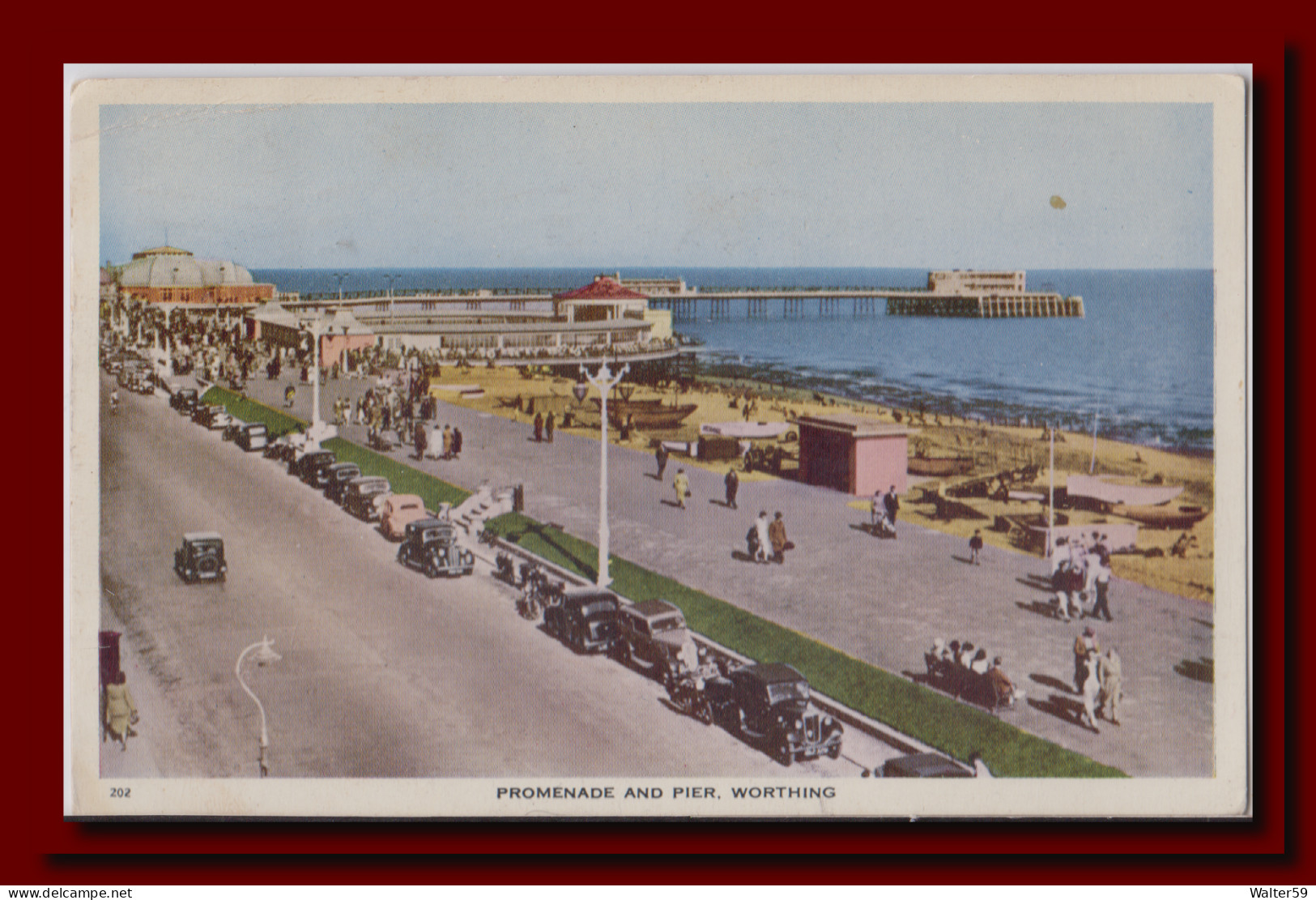 1951 UK Great Britain Postcard Worthing Promenade Posted To Scotland 2scans - Worthing
