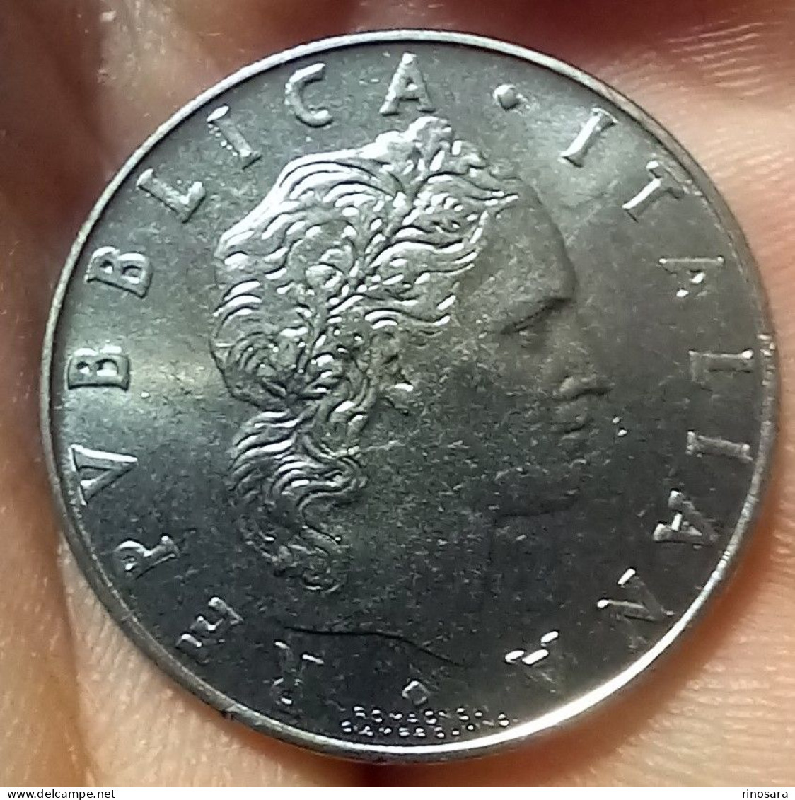 errore di conio 50 lire 1974 repubblica italiana