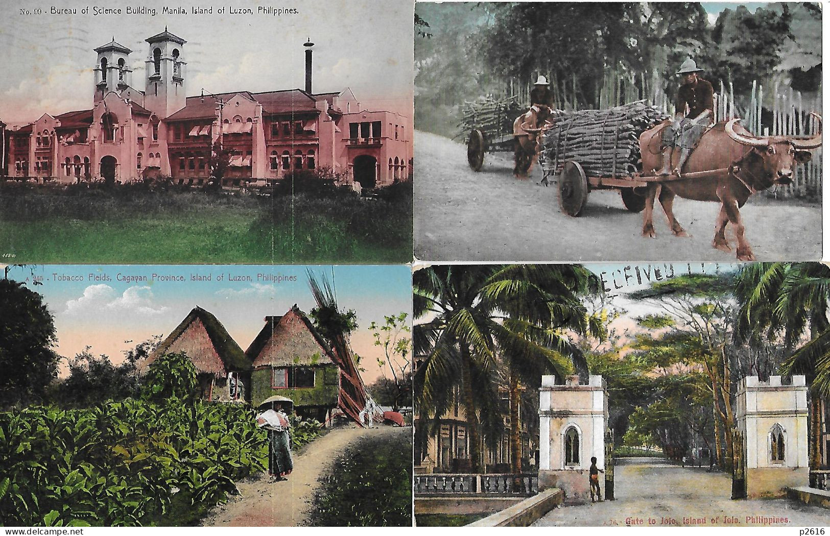 5 CARTES -  PHILIPPINES -  1908- 1911 -  CARTES COLORISEES - - Philippines