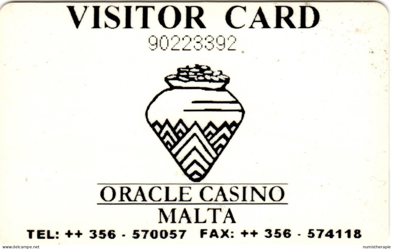 Carte De Membre Casino : Oracle Casino Malta Vistor Card - Casinokaarten