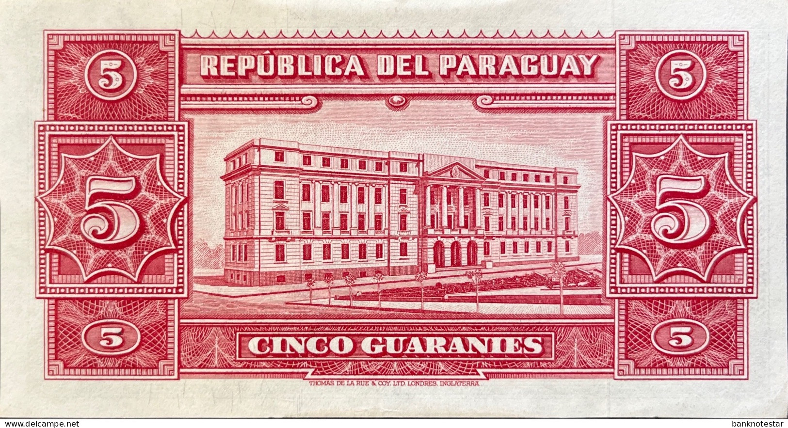 Paraguay 5 Guaranies, P-186c (L.1952) - AU - Paraguay