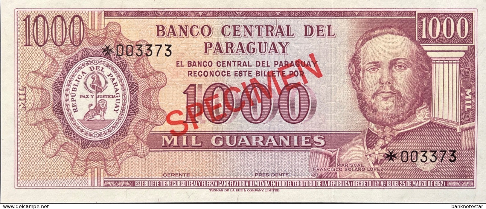 Paraguay 100 -10.000 Guaranies, P-CS1 (1979) - UNC - SPECIMEN SET