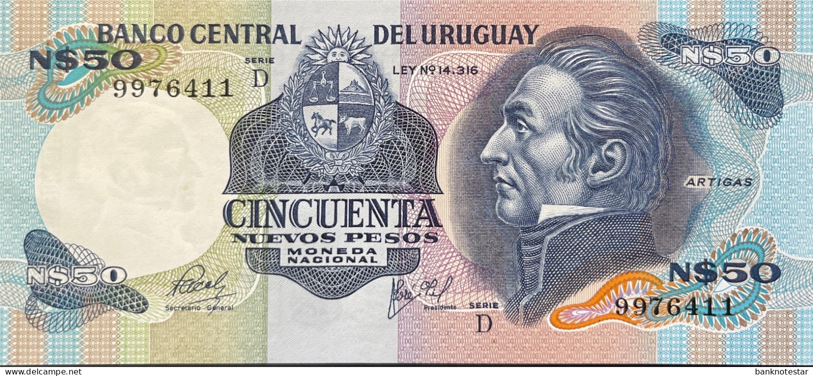 Uruguay 50 Nuevos Pesos, P-61c (1981) - UNC - REPLACEMENT - Serie E - Uruguay