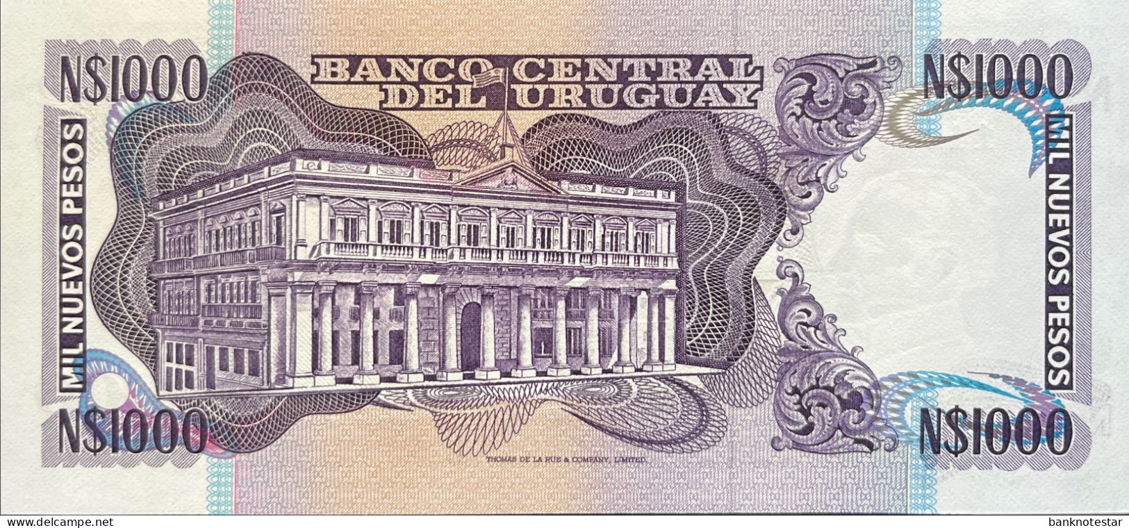 Uruguay 1.000 Nuevos Pesos, P-64b (1981) - UNC - RARE Series B Banknote - Uruguay