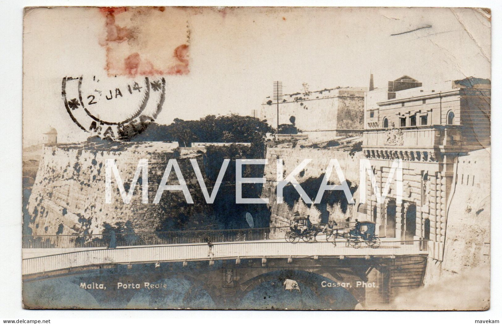 Carte Photo " Malta , Porta Reale "  ( Caleches ) - Malte