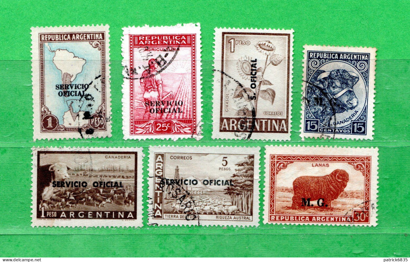 (Us.7) Argentina -° 1935-1954 - SERVICIO OFICIAL - Lotto Di 7 Francobolli.  Used - Oblitérés