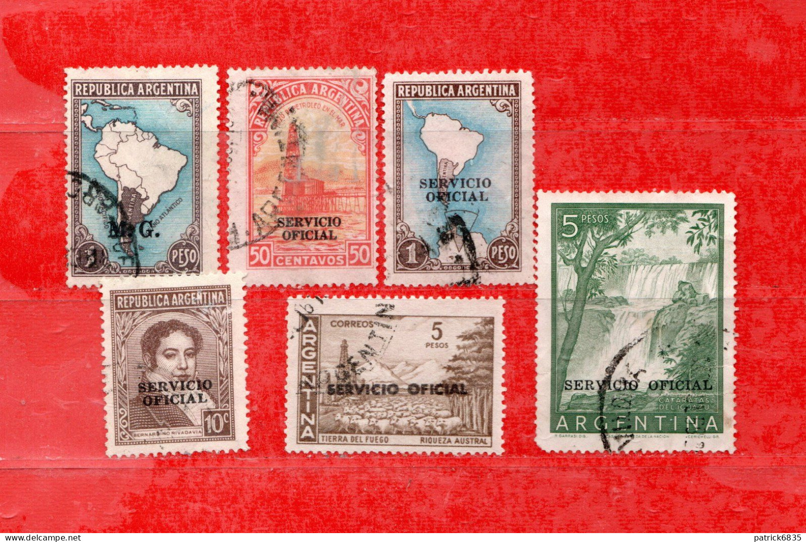 (Us.7) Argentina -° 1935-1954 SERVICIO OFICIAL -   Lotto Di 9 Francobolli.  Used - Oblitérés