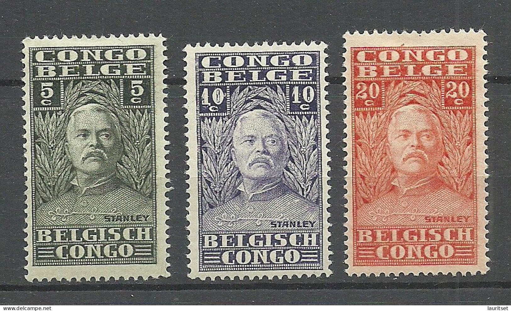 BELGISCH KONGO Congo Belge 1928 Michel 95 - 97 * Henry Stanley - Nuevos