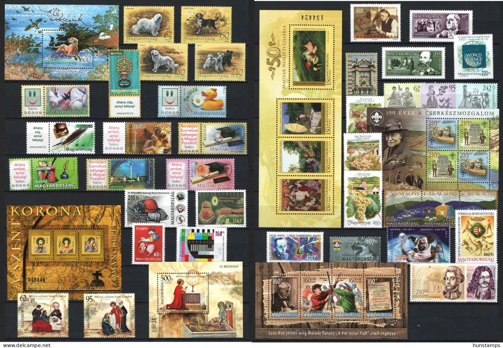 Hungary 2007. Full Year Set With Blocks (without Personal Stamps) MNH (**) - Ganze Jahrgänge
