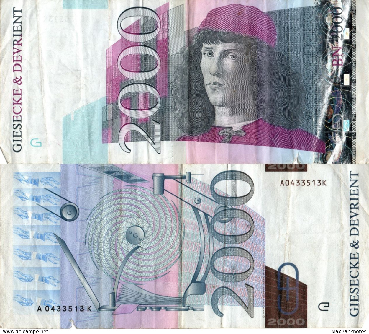 Germany / 2.000 Xxxx / XXXX / P-xx / VF / Test Note / Giesecke & Devrient - [17] Falsos & Especimenes