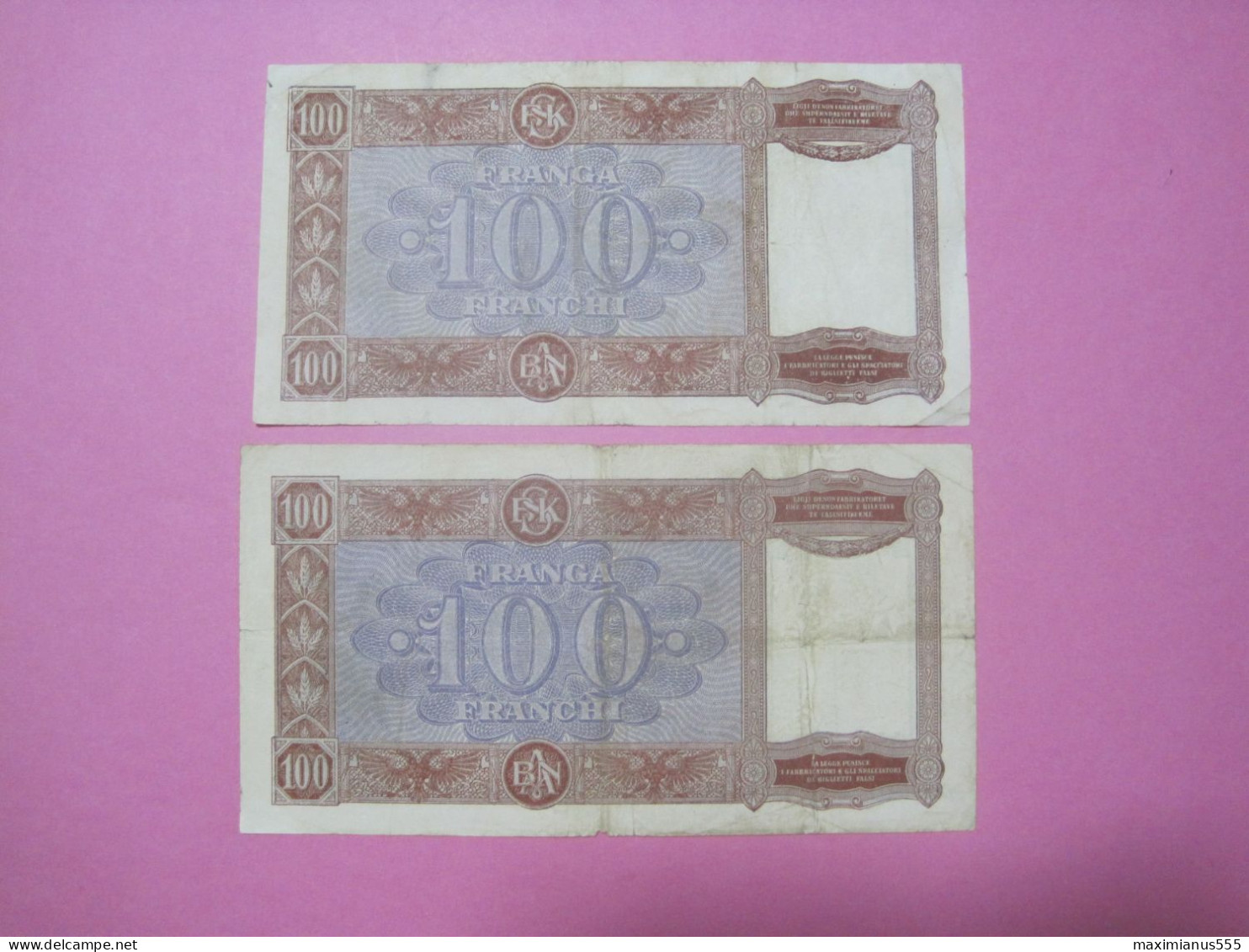 Albania Lot 2 X 100 Franga Banknotes ND 1939, First And Second Edition (3) - Albanie
