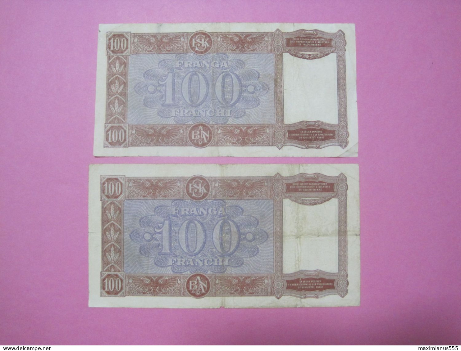 Albania Lot 2 X 100 Franga Banknotes ND 1939, First And Second Edition (3) - Albanien