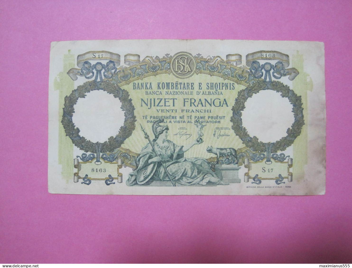 Albania 20 Franga Banknotes ND 1939, (2) - Albanien