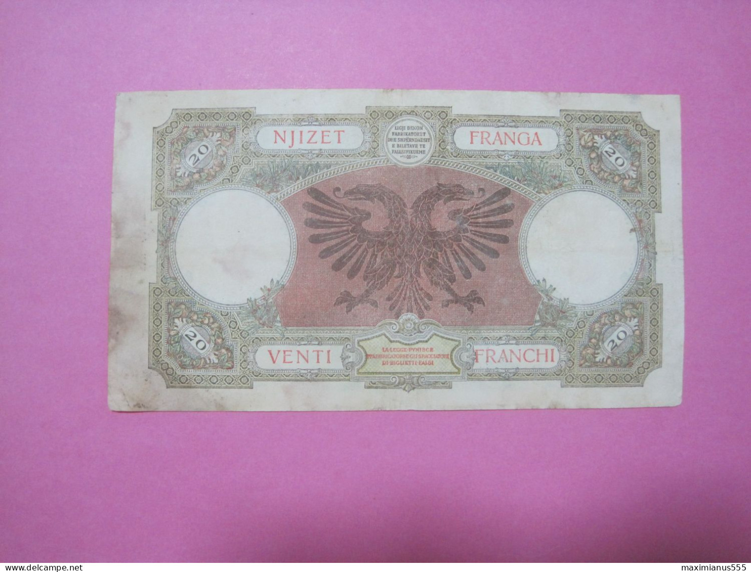 Albania 20 Franga Banknotes ND 1939, (2) - Albanië