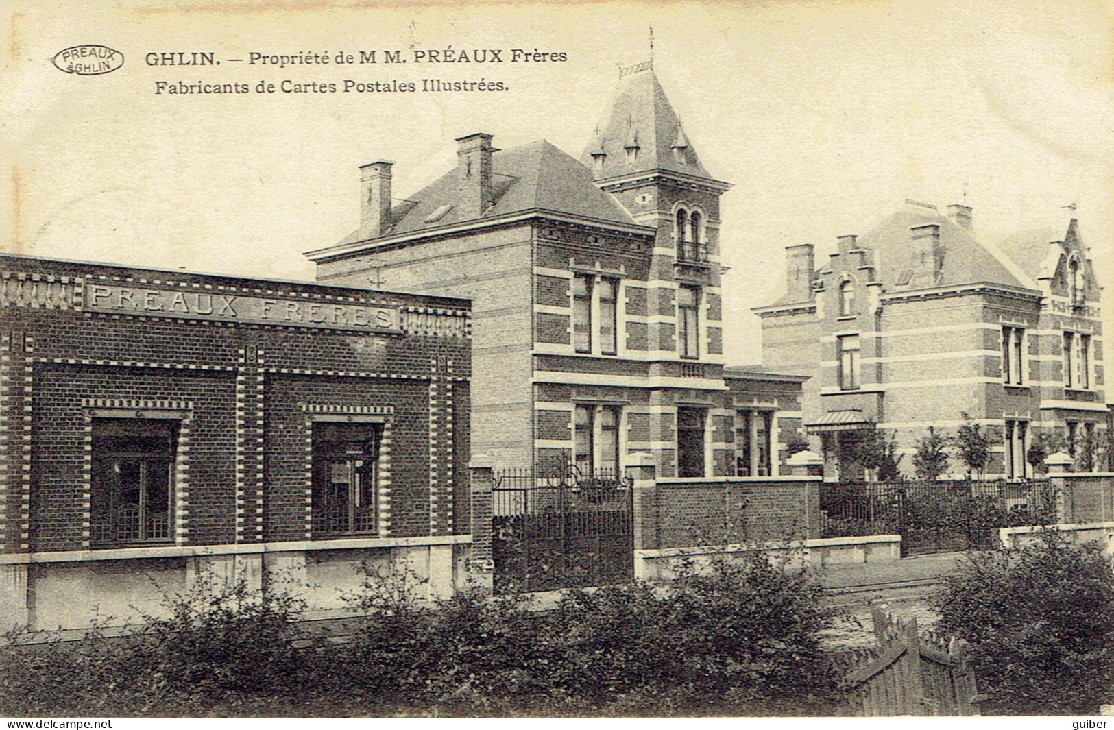 Ghlin Rue De Mons Proprieté De M.M. Preaux  Fabricant De Cartes Postales - Mons